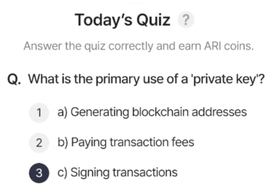 ARI Wallet Daily Quiz Answer 28 June 2025 (AriChain)